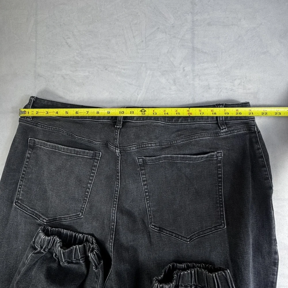 Lane Bryant Womens Boyfriend Jogger Jeans Faded Black Whisker Denim Outdoor 22